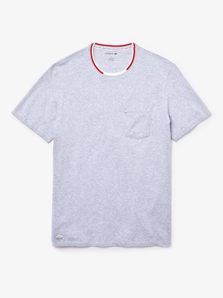Lacoste Short Sleeve Three-Tone Crew Neck Pajama T-Shirt, Size S